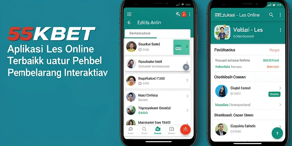 Antarmuka aplikasi 55KBET untuk Les Online yang sederhana dan intuitif.