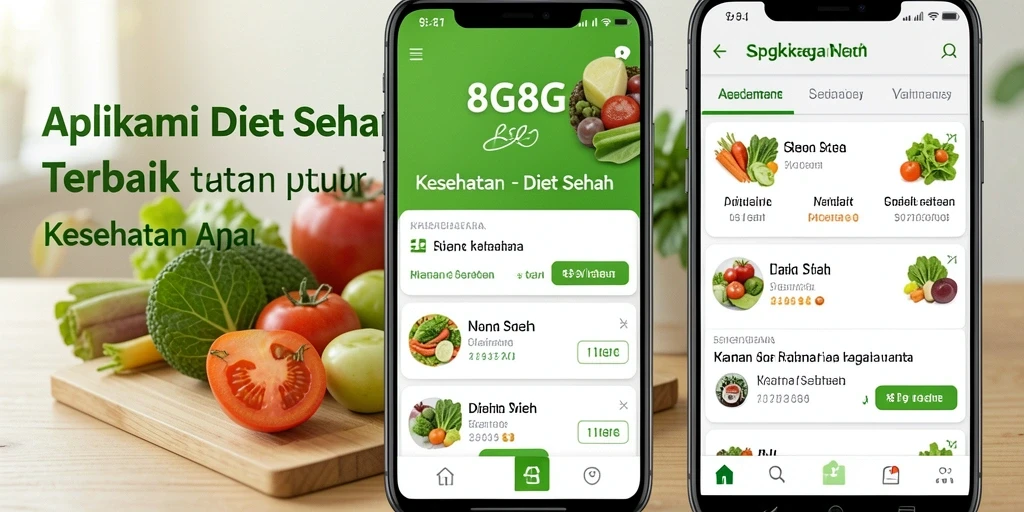 Antarmuka aplikasi Diet Sehat 8G8G yang user-friendly.