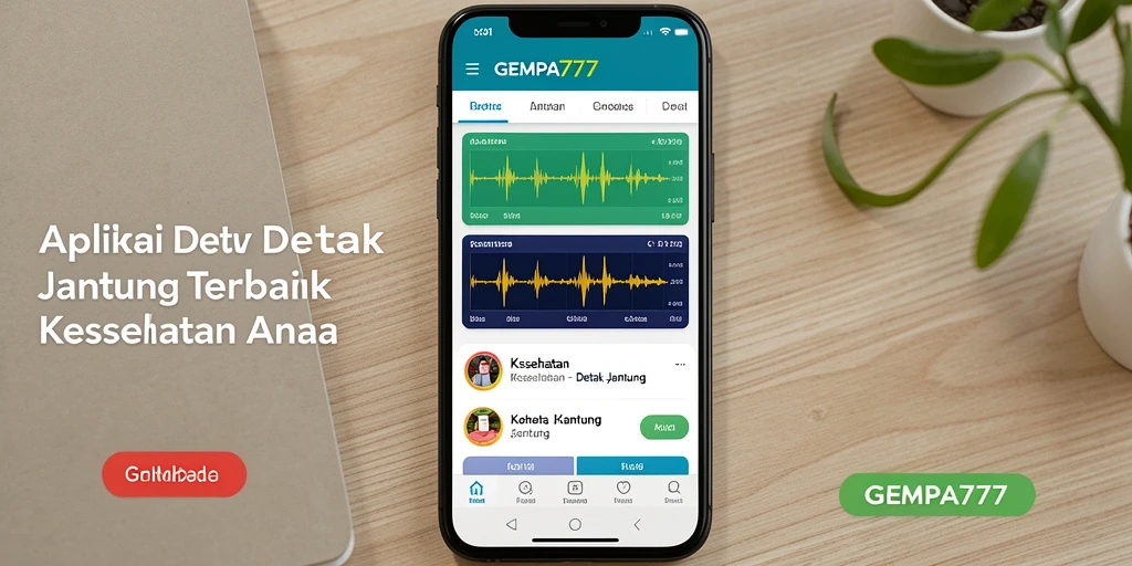 Tampilan antarmuka pengguna aplikasi Detak Jantung GEMPA777.