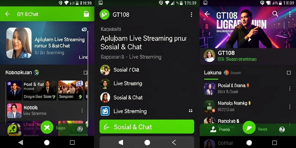 Tampilan antarmuka utama GT108 yang interaktif dan user-friendly.