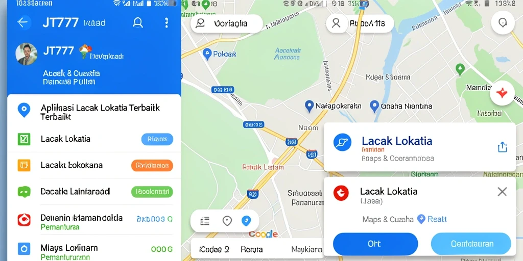 Tampilan antarmuka JT777 menampilkan lokasi dengan akurasi tinggi.