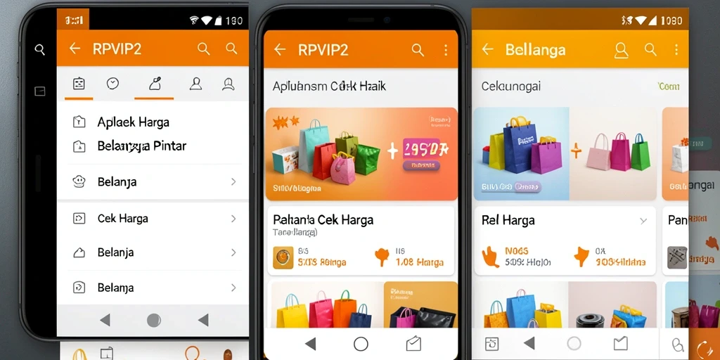 Antarmuka aplikasi RPVIP2 menampilkan perbandingan harga yang jelas dan informatif.