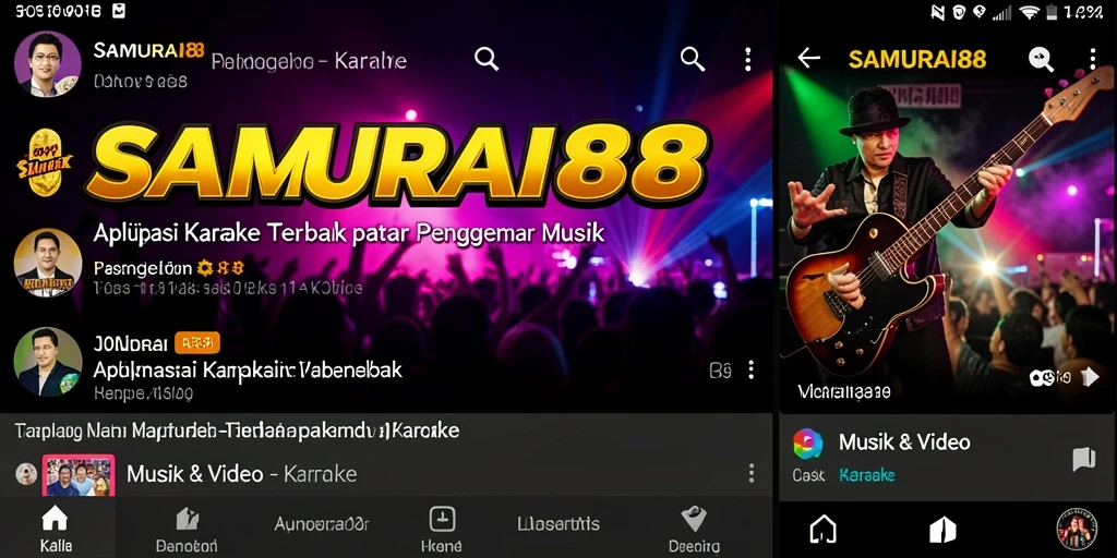 Antarmuka pengguna SAMURAI88 dengan opsi Karaoke lengkap.