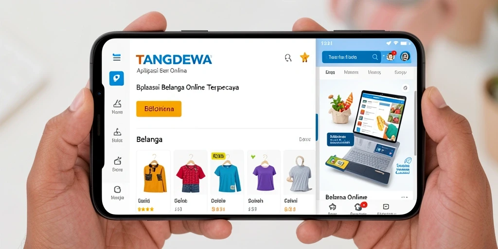 Antarmuka aplikasi TANGANDEWA yang ramah pengguna untuk Belanja Online.