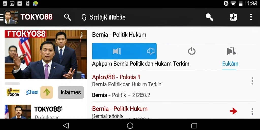 Antarmuka TOKYO88 dengan berita politik dan hukum terbaru.