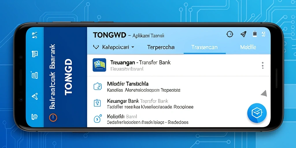 Tampilan antarmuka aplikasi TONGWD untuk transaksi Transfer Bank.