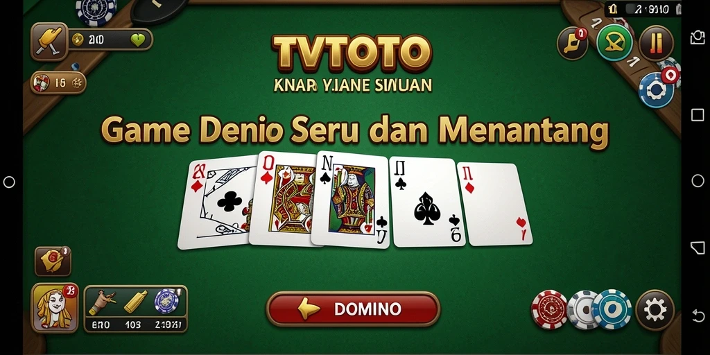 Tampilan antarmuka permainan domino yang menarik dan intuitif.