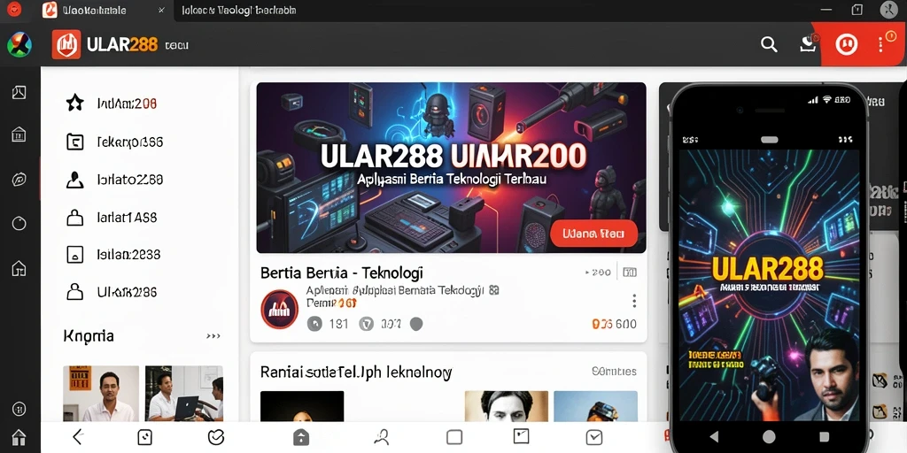 Tampilan antarmuka aplikasi ULAR288 dengan berita teknologi terbaru.