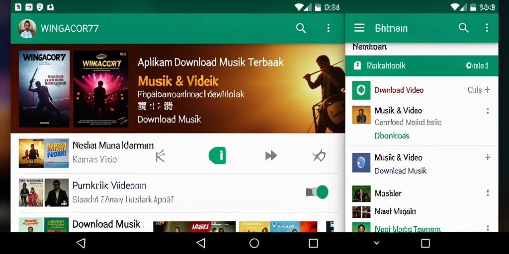 Antarmuka aplikasi WINGACOR77 untuk Download Musik yang menarik.