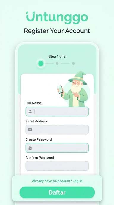 Cara Mudah Daftar Akun Untunggo di Android